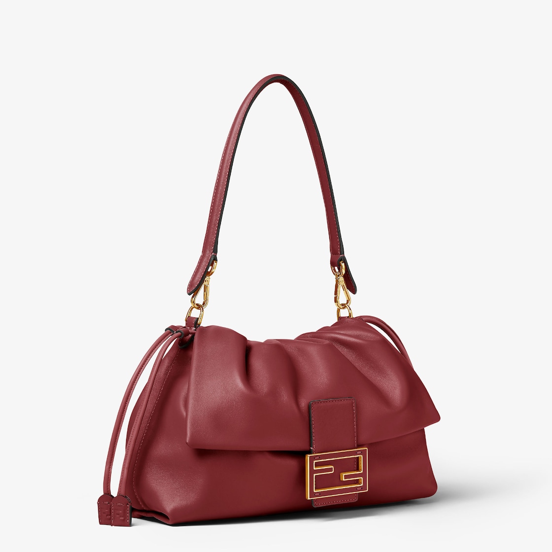 FENDI Mamma Baguette Large Burgundy nappa leather bag - Image 2